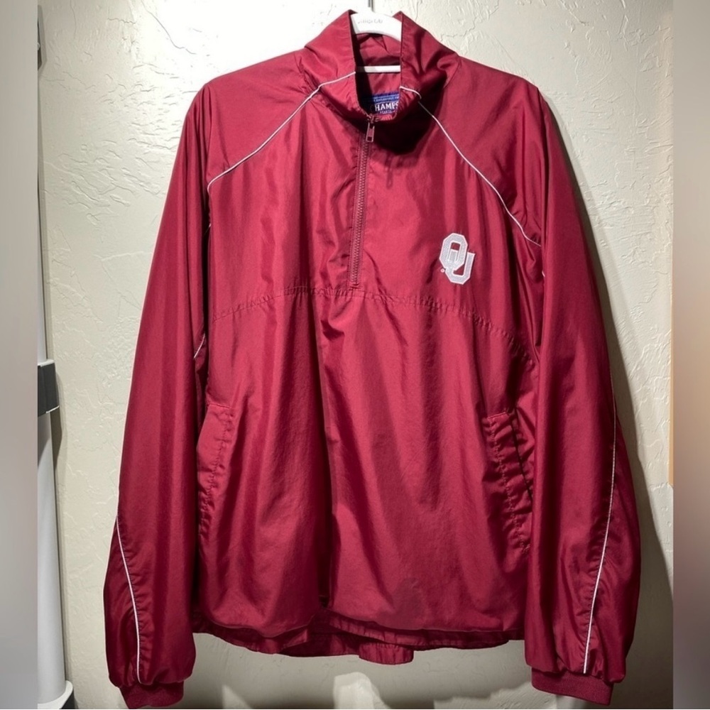 Champs Sports Men’s Red Pullover Jacket Sz XL Oklahoma University OU Qua…
